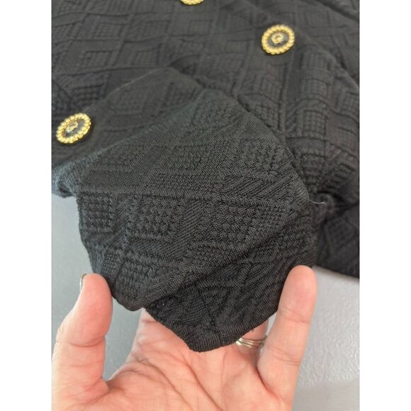 St. John Collection‎ women's 14 black 2pc blazer skirt business casual knit set - Picture 3 of 13